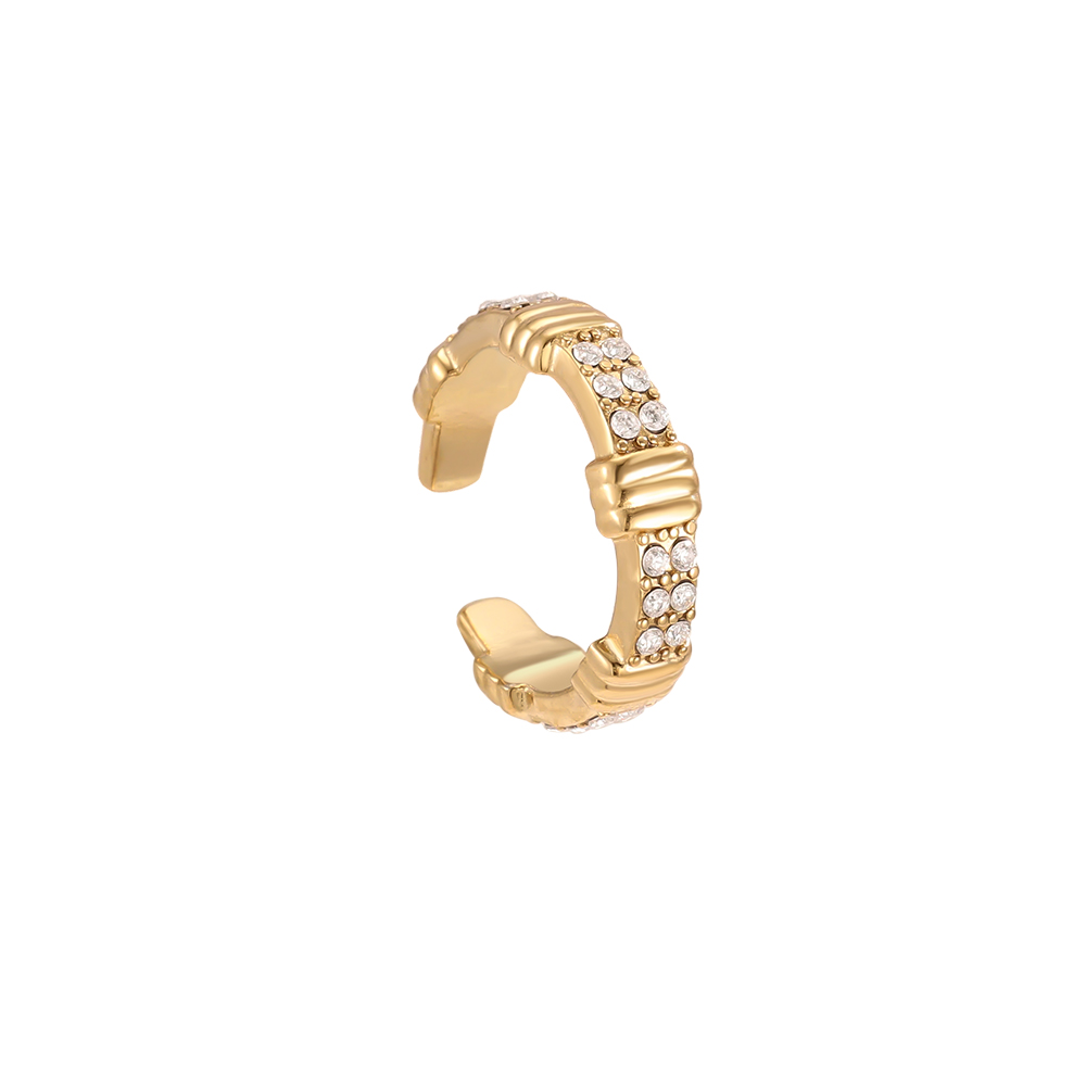 Edelstahl Ear-cuffs 15mm Designstark Zirkonia  