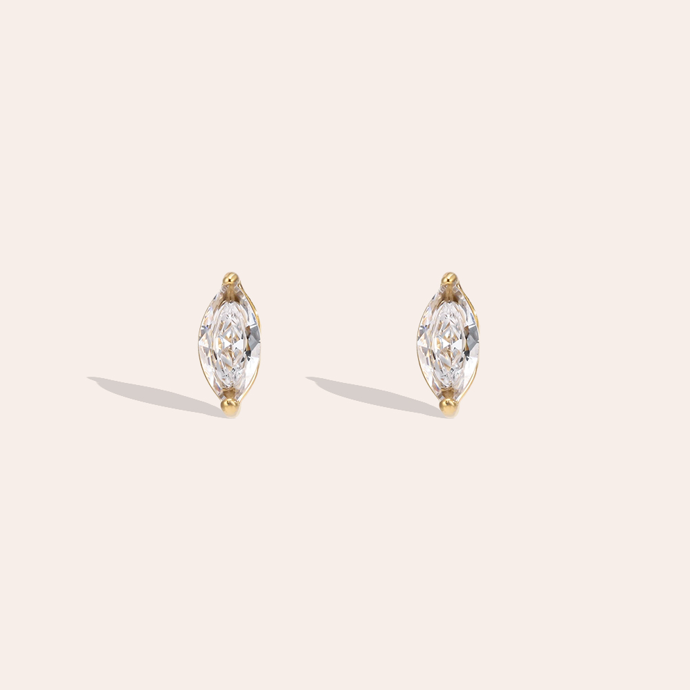 Edelstahl Ohrringe 2.9mm Zirkonia Auge 