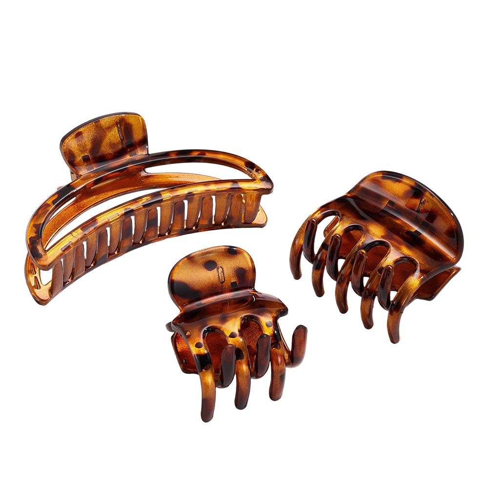 3Stk. warmes Leopardenprint Haarklammer Set    