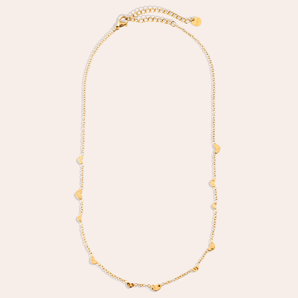 Edelstahl Halskette 39cm Mini Hearts Chain