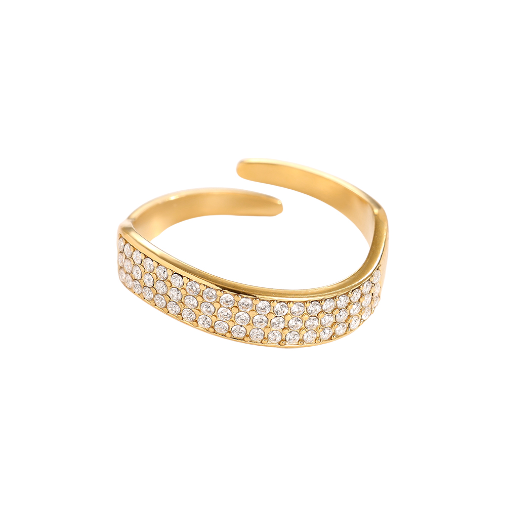 Edelstahl Ring Verstellbar Simple Zirkonia