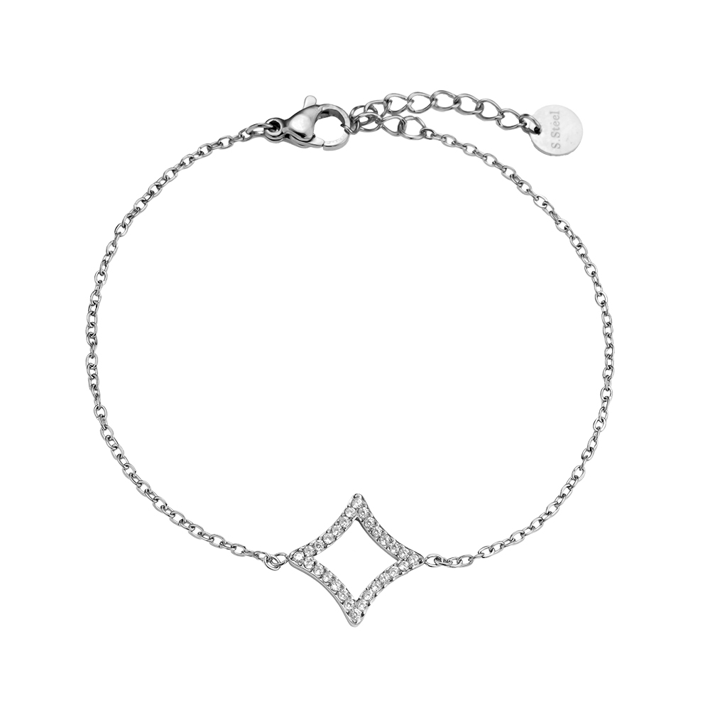 Edelstahl Armband 17cm Diamond Rhombus