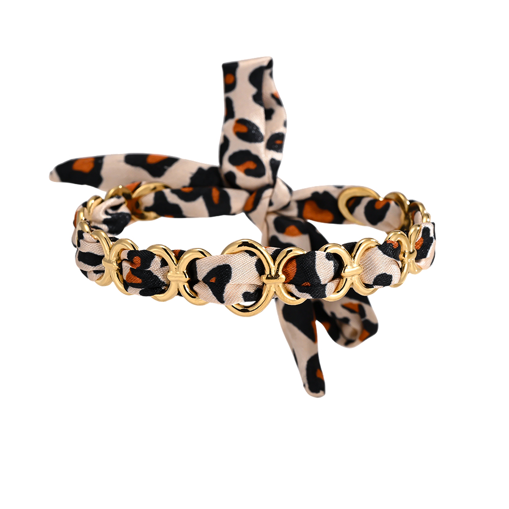 Edelstahl Armreif Verstellbarer Leopardenprint