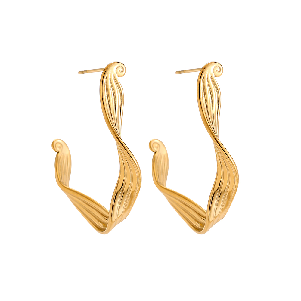 Edelstahl Ohrringe 3.3cm Irregularhoop