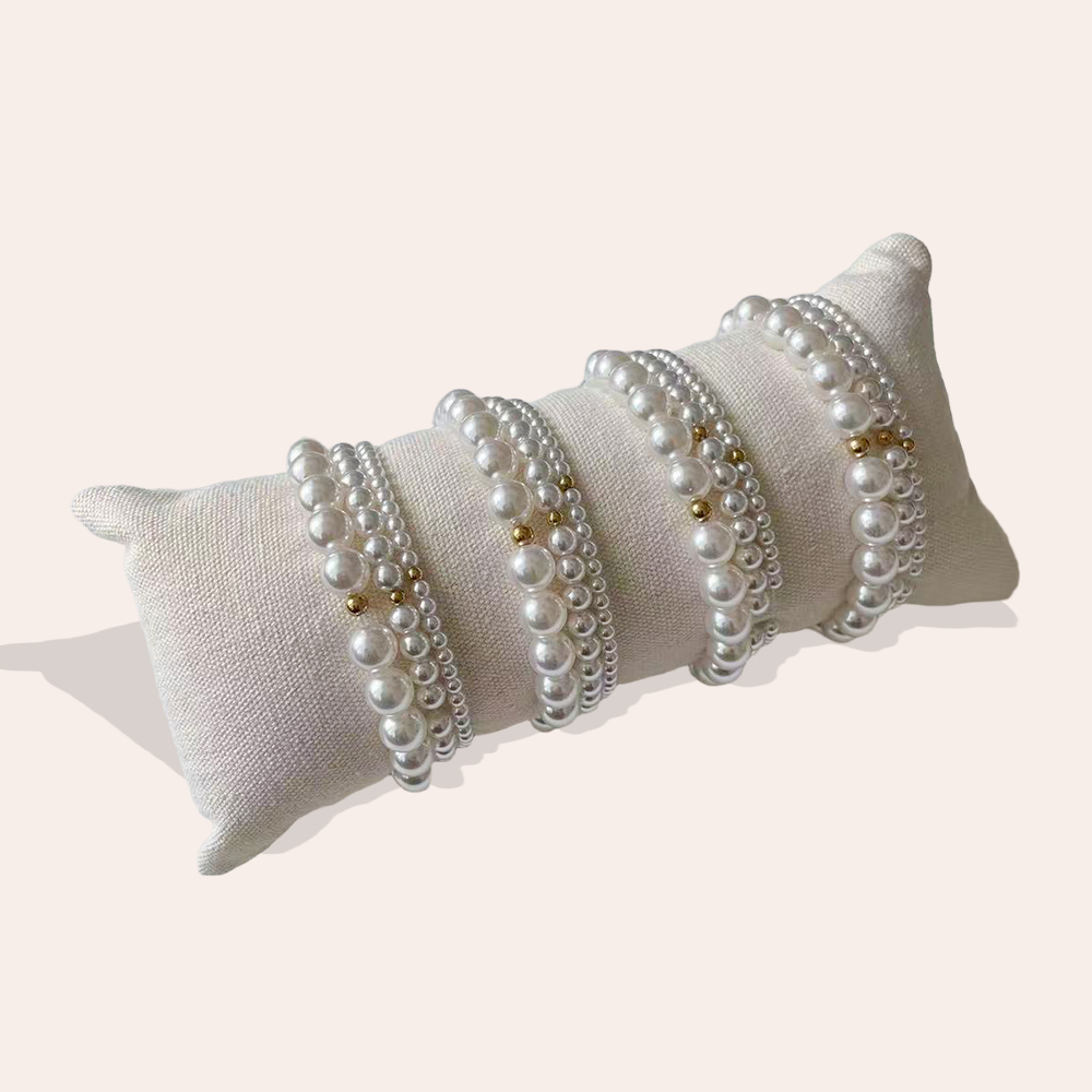 Edelstahl Armband Set 12er Verstellbarer Perle
