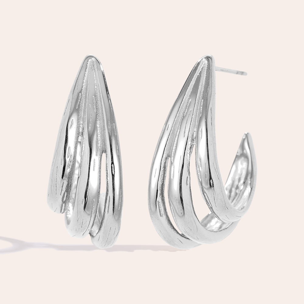 Edelstahl Ohrringe 1.3*3cm Drop Feeling
