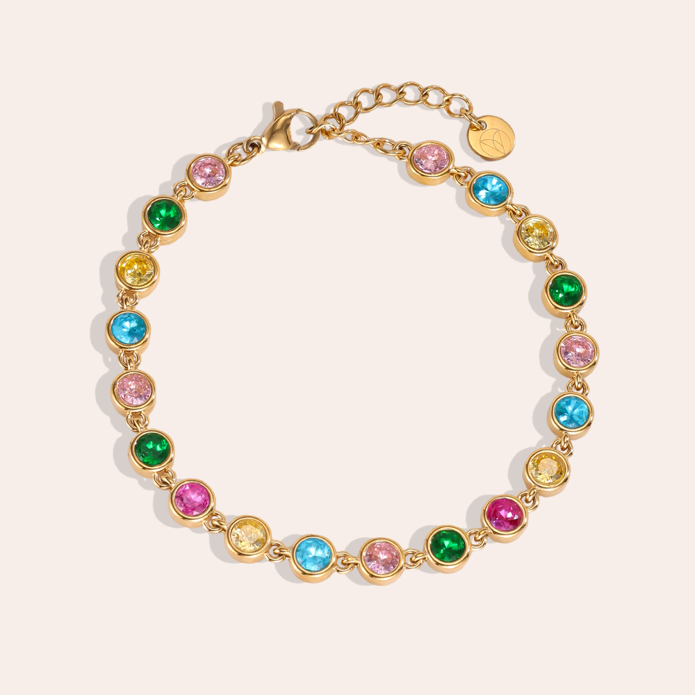 Edelstahl Armband 16cm funkelnde Zirkonia Kette