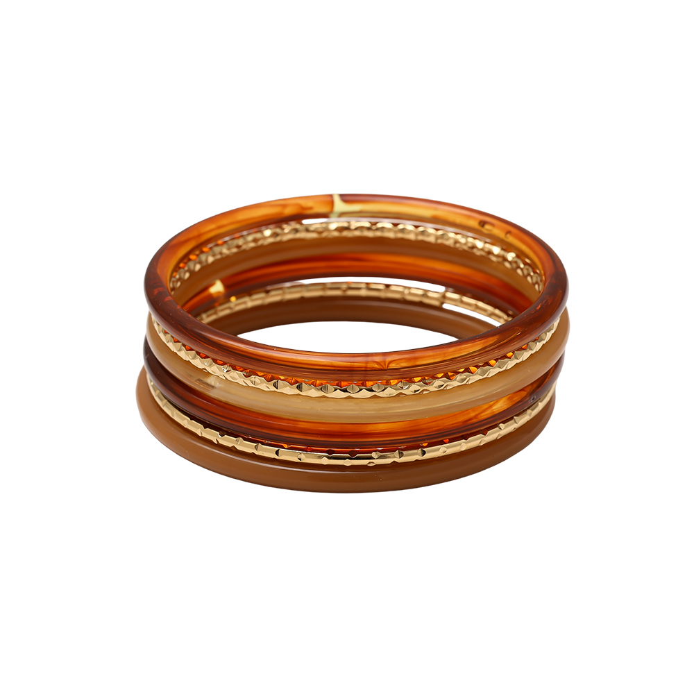 Edelstahl Armreif Set 6.5cm Width 6er Resin 