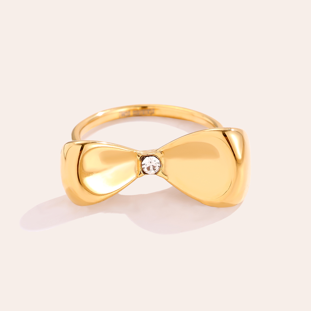 Edelstahl Ring Fine Bowtie