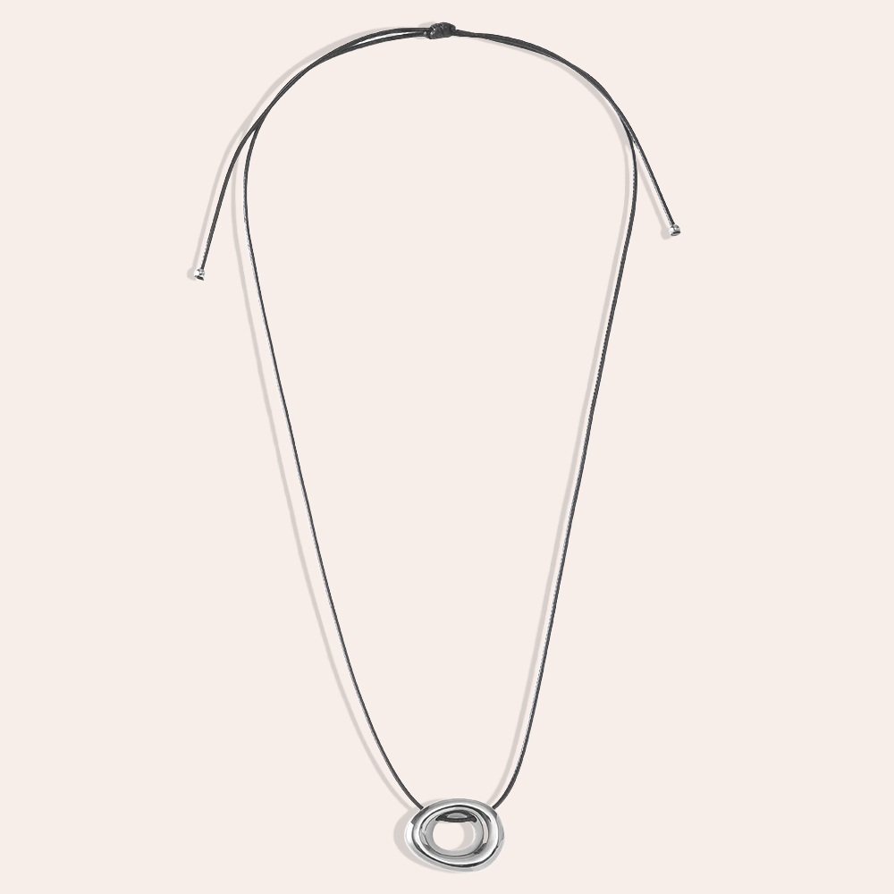 Edelstahl Halskette 90cm Hohlkreis