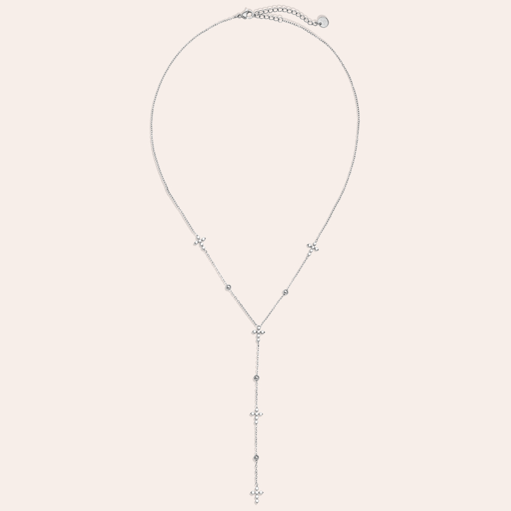 Edelstahl Halskette 39cm Diamond Mini Cross