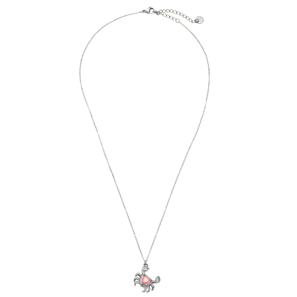 Edelstahl Halskette 43cm Crab And Diamond