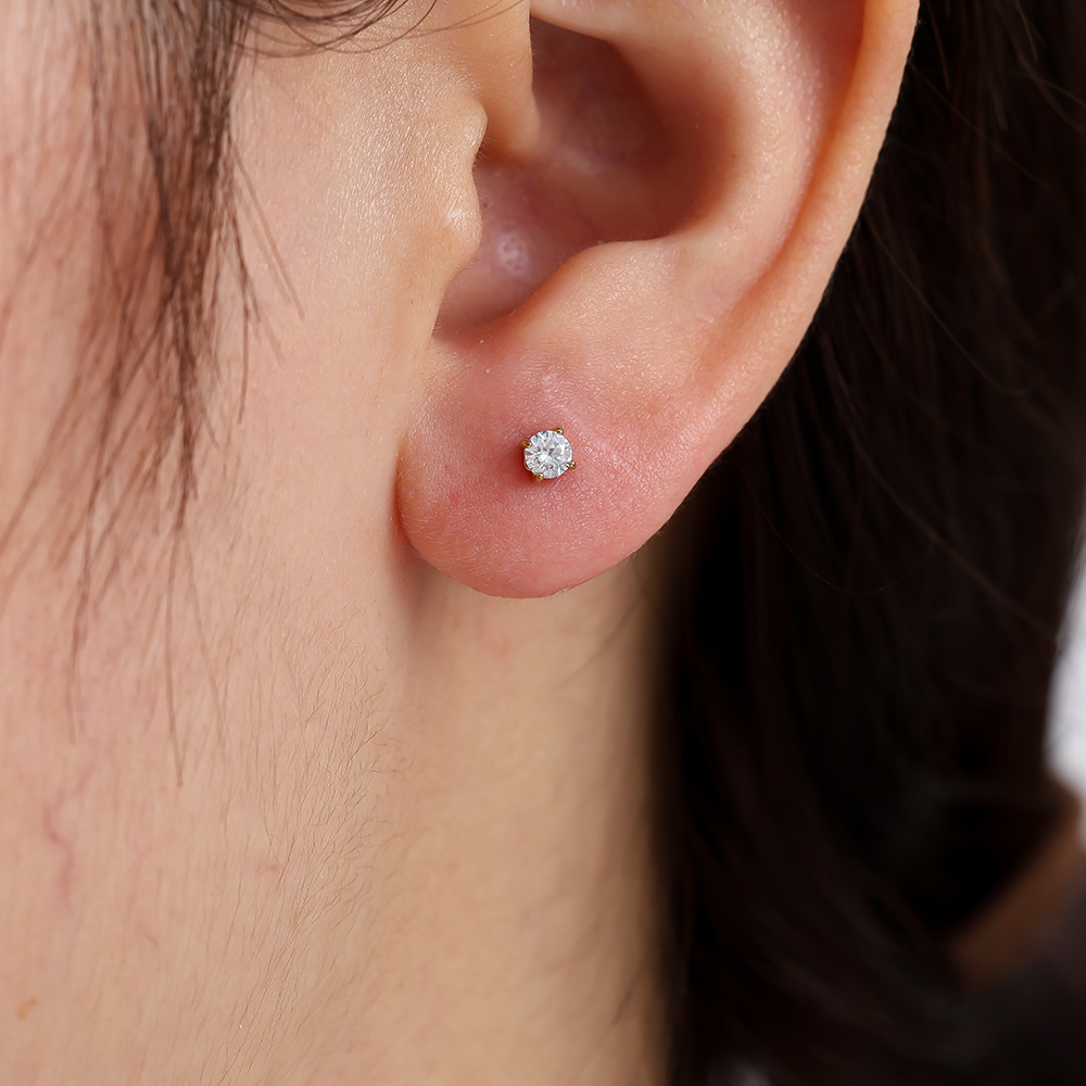 Edelstahl Piercing 3mm Just One Diamond