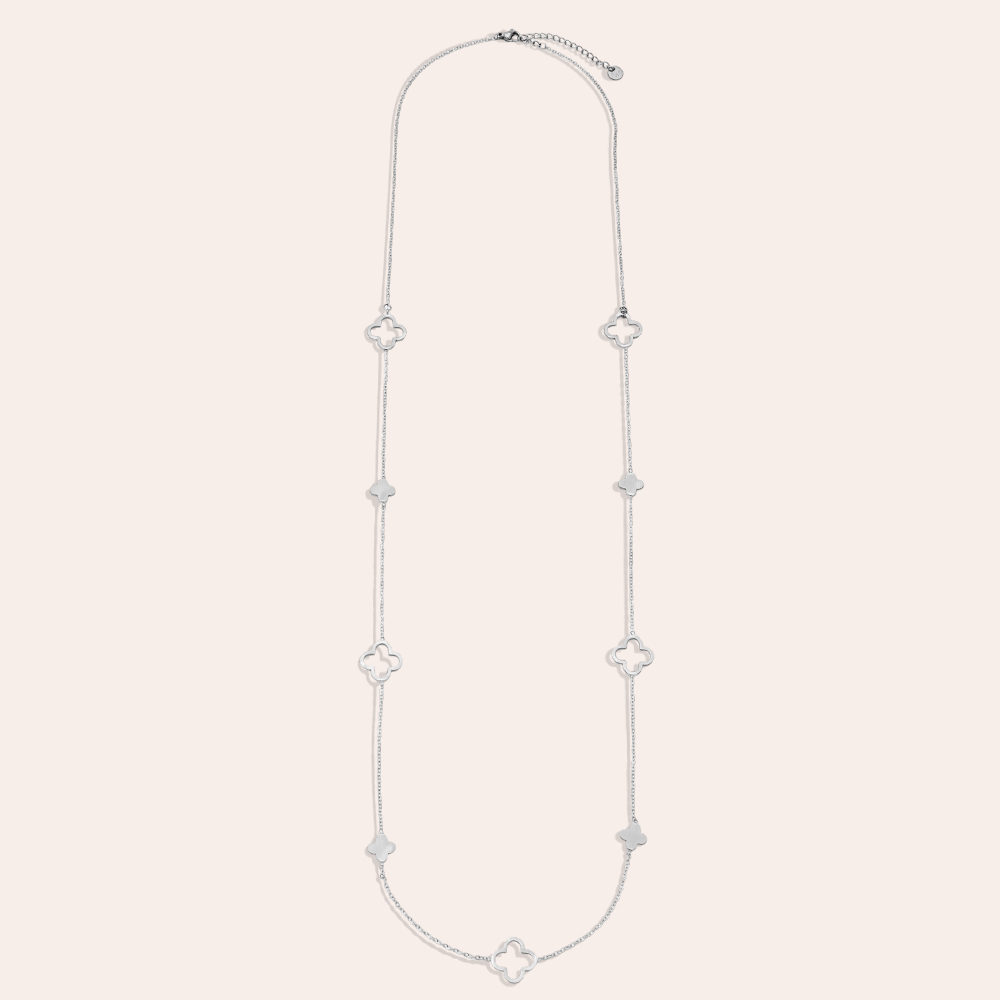 Edelstahl Halskette 80cm einige besondere schlichtes Kleeblatt  