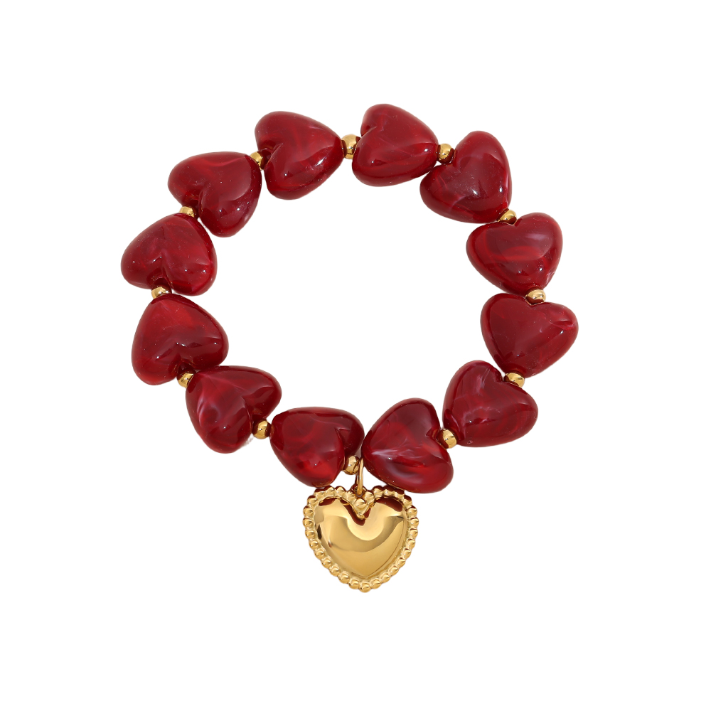 Edelstahl Armkette 20cm Acrylic Heart Chian