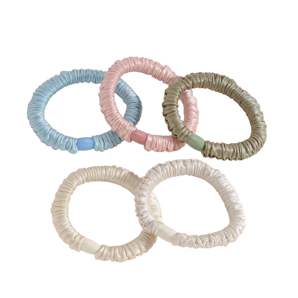 5 Stk. Pastel Satin Scrunchie Set 