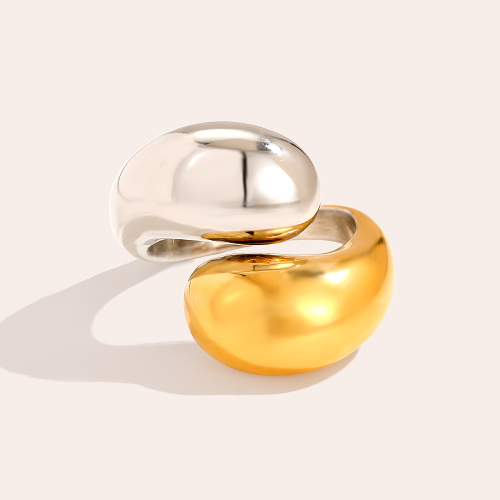 Edelstahl Ring Two Drops