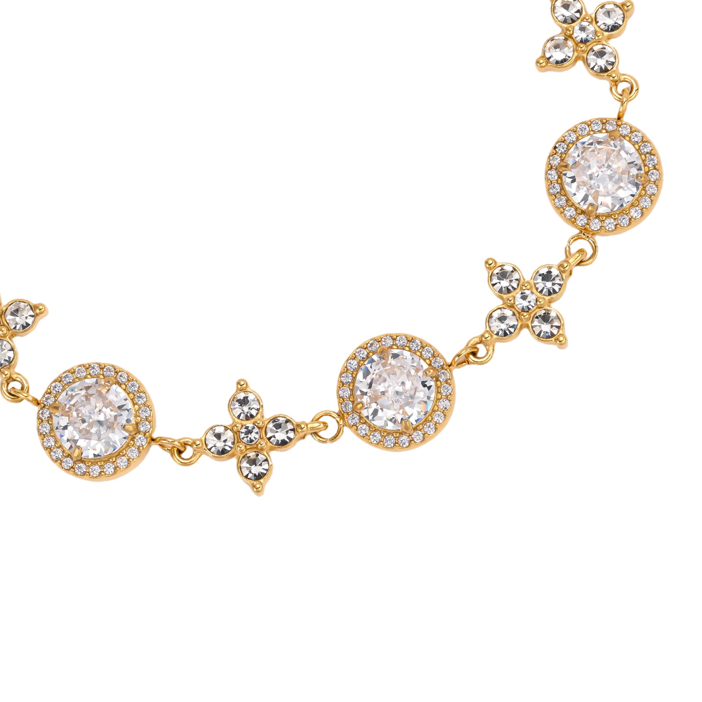 Edelstahl Armband 17cm brillant funkelnde Zirkonia