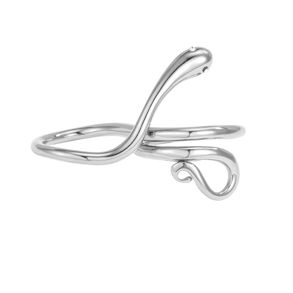 Edelstahl Ring Verstellbar Schlangendesign
