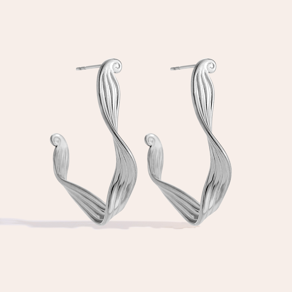 Edelstahl Ohrringe 3.3cm Irregularhoop