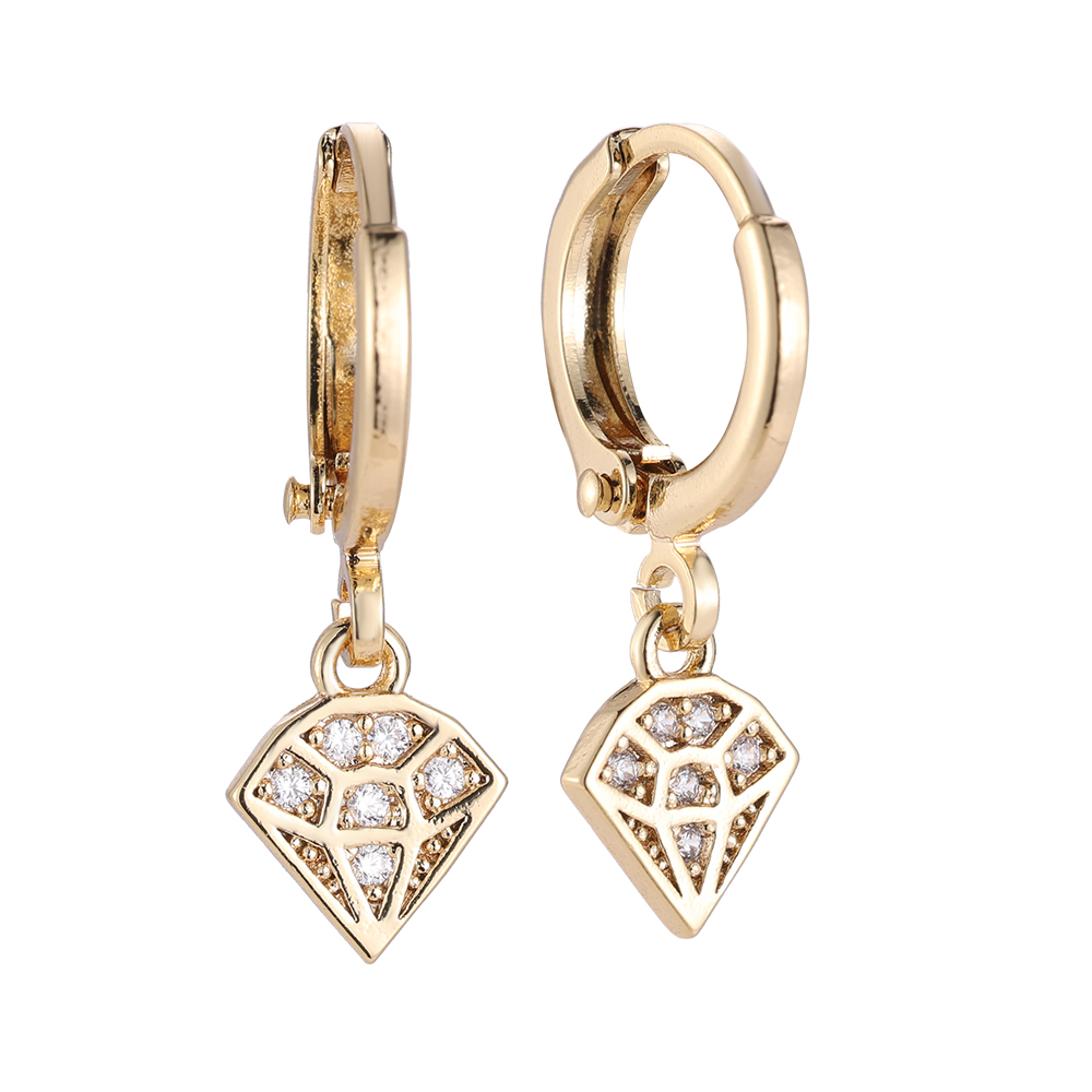 Vergoldete Ohrringe Diamond Wireframe Sparkle