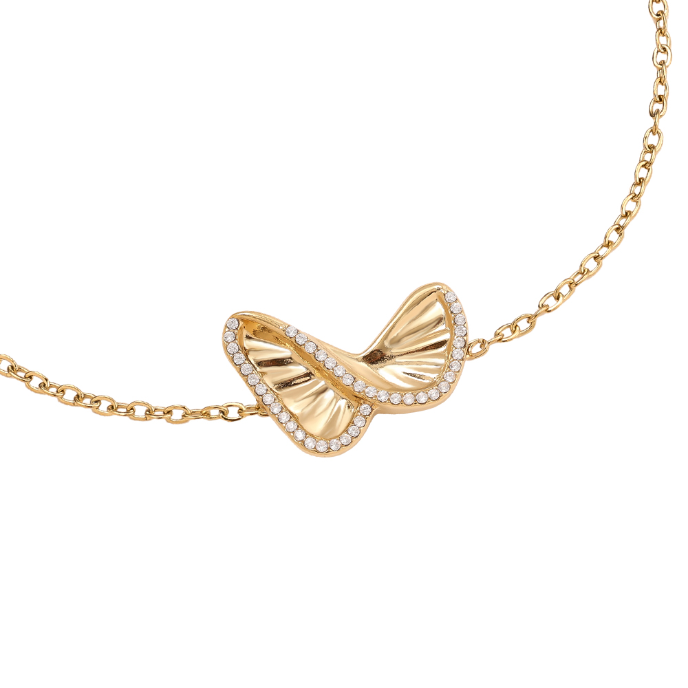 Edelstahl Armkette 16cm Like Diamond Butterfly