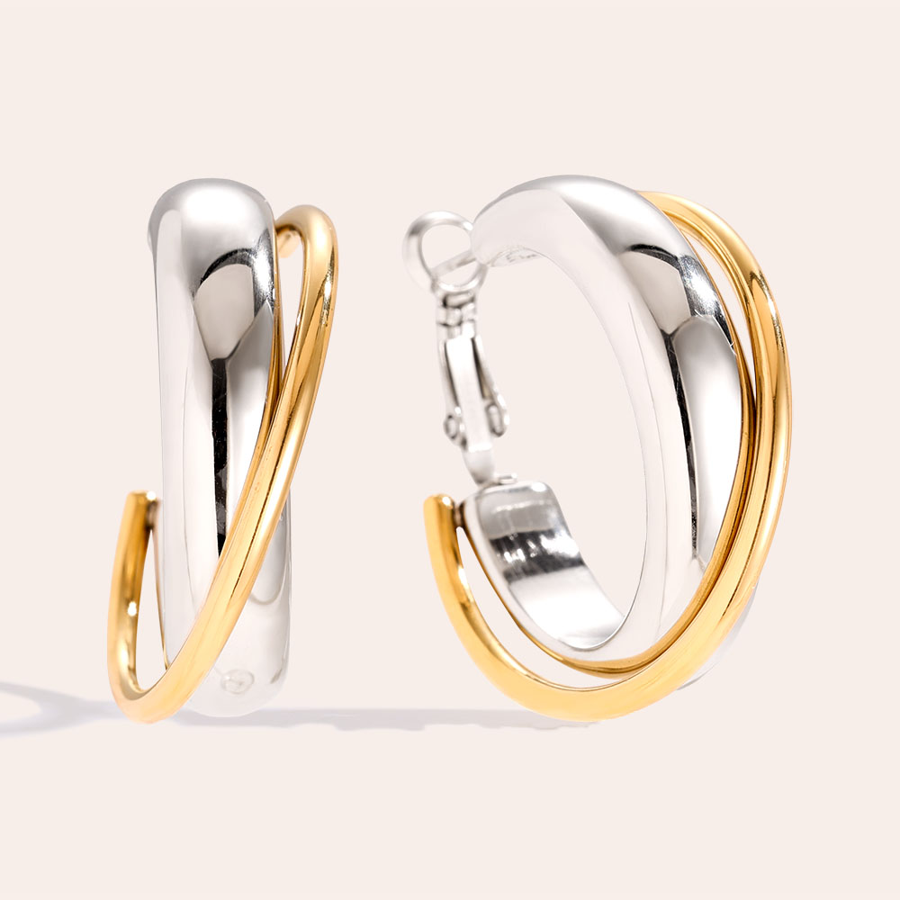 Edelstahl Ohrringe 3.5cm Hoop