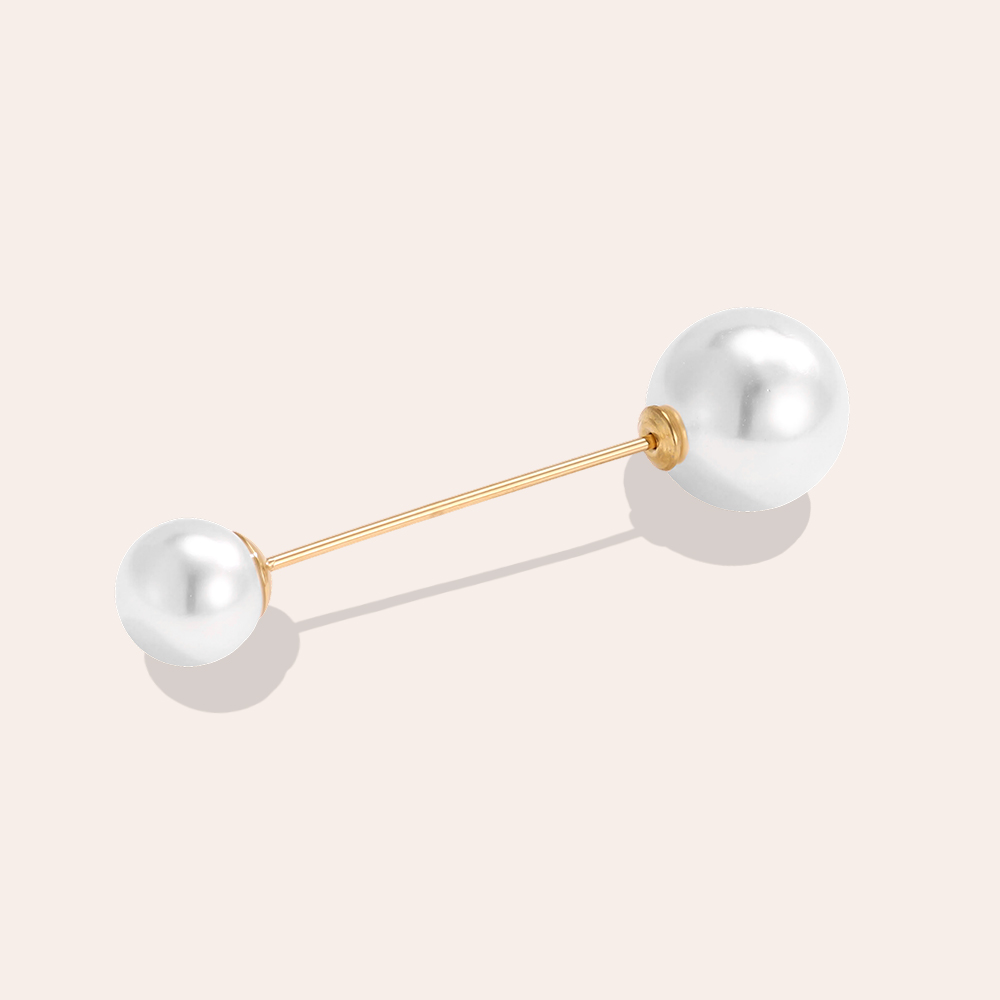 5.5cm eine Perle Edelstahl Brosche  