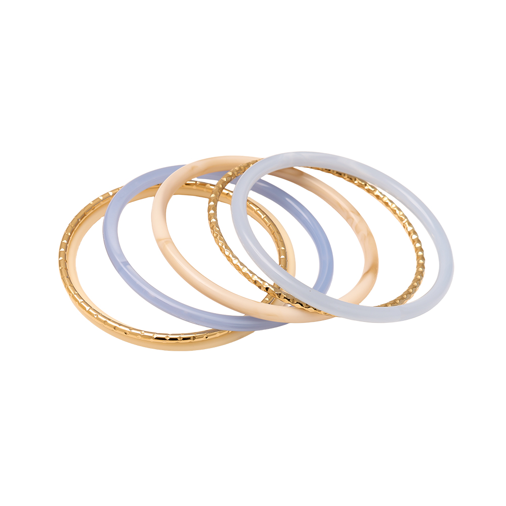 Edelstahl Armreif Set 6.5cm Width 6er Resin 