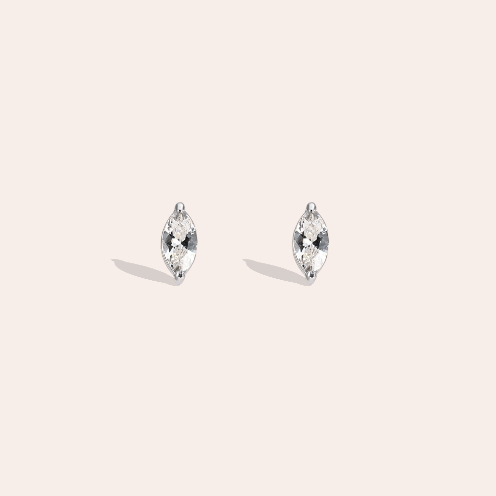 Edelstahl Ohrringe 2.9mm Zirkonia Auge 