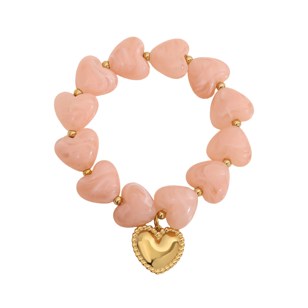Edelstahl Armkette 20cm Acrylic Heart Chian