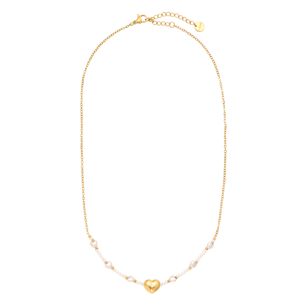 Edelstahl Halskette 40cm Pearly And Hearts