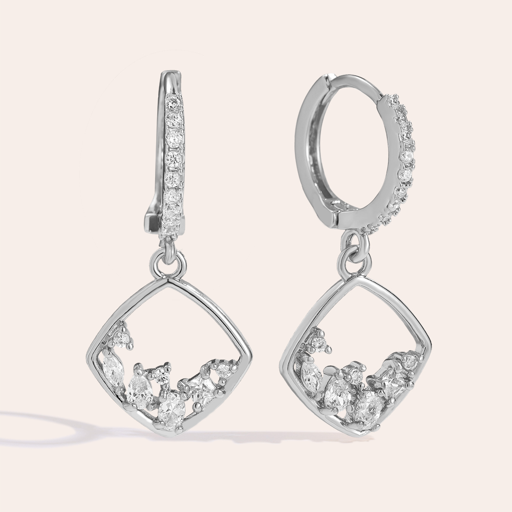 Vergoldete Ohrringe 27mm Nice Diamonds Frame