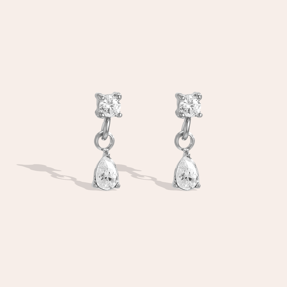 Edelstahl Ohrringe 10mm mini Zirkonia  