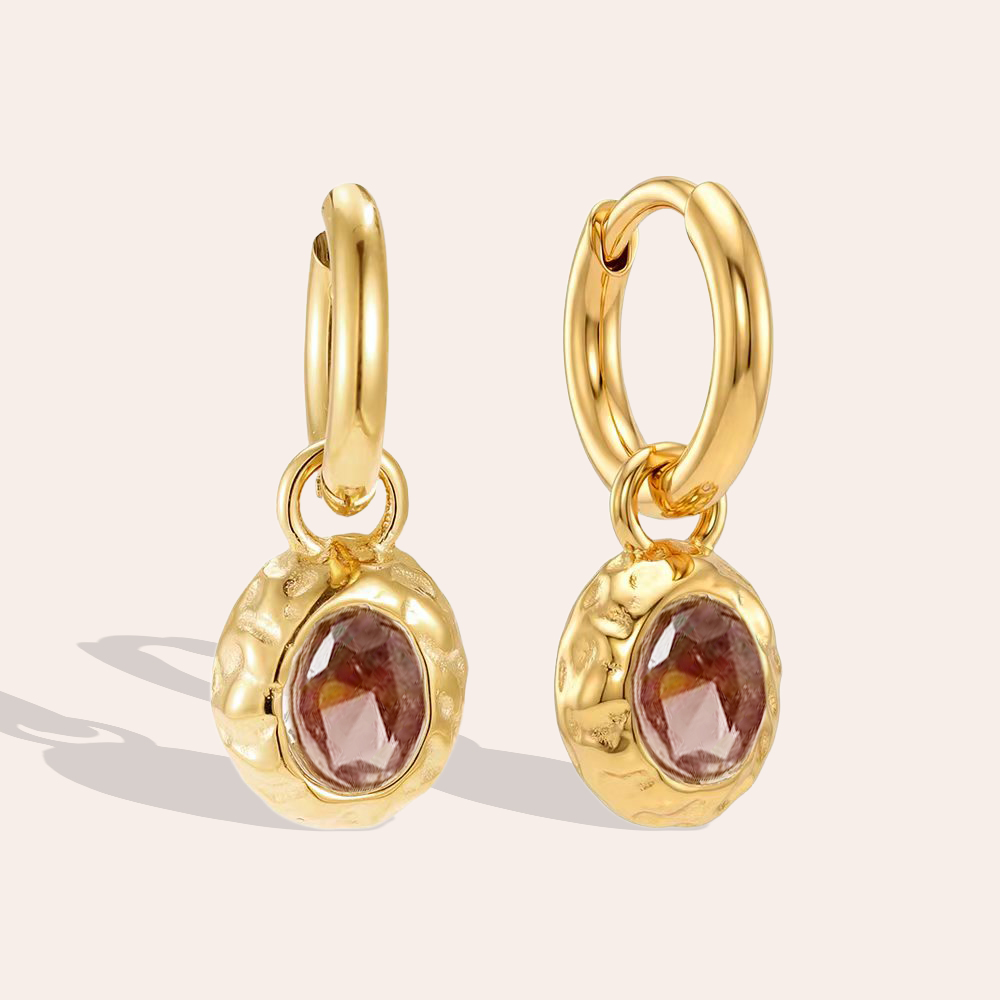 Edelstahl Ohrringe 28mm Vintage Zirkonia