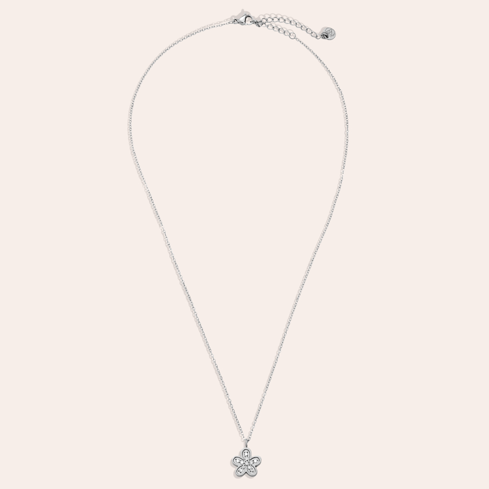 Edelstahl Halskette 40cm Sweet Diamond Flower