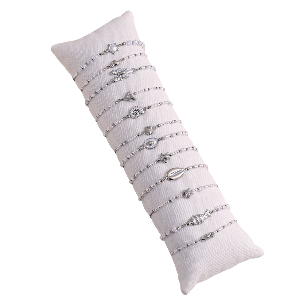  Edelstahl Armband Set 12er 17cm Muschel Perlen
