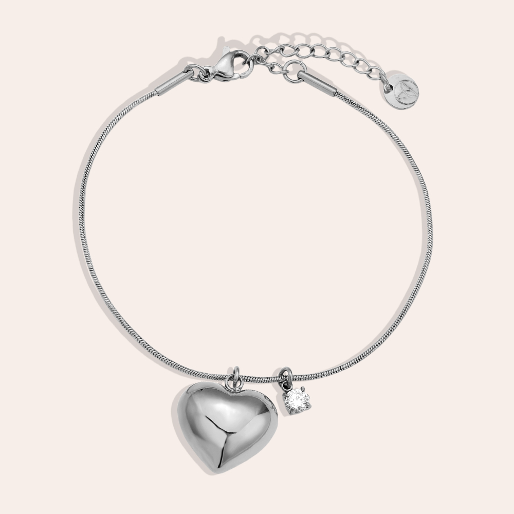 Edelstahl Armkette 16cm Heart And Diamond Dot