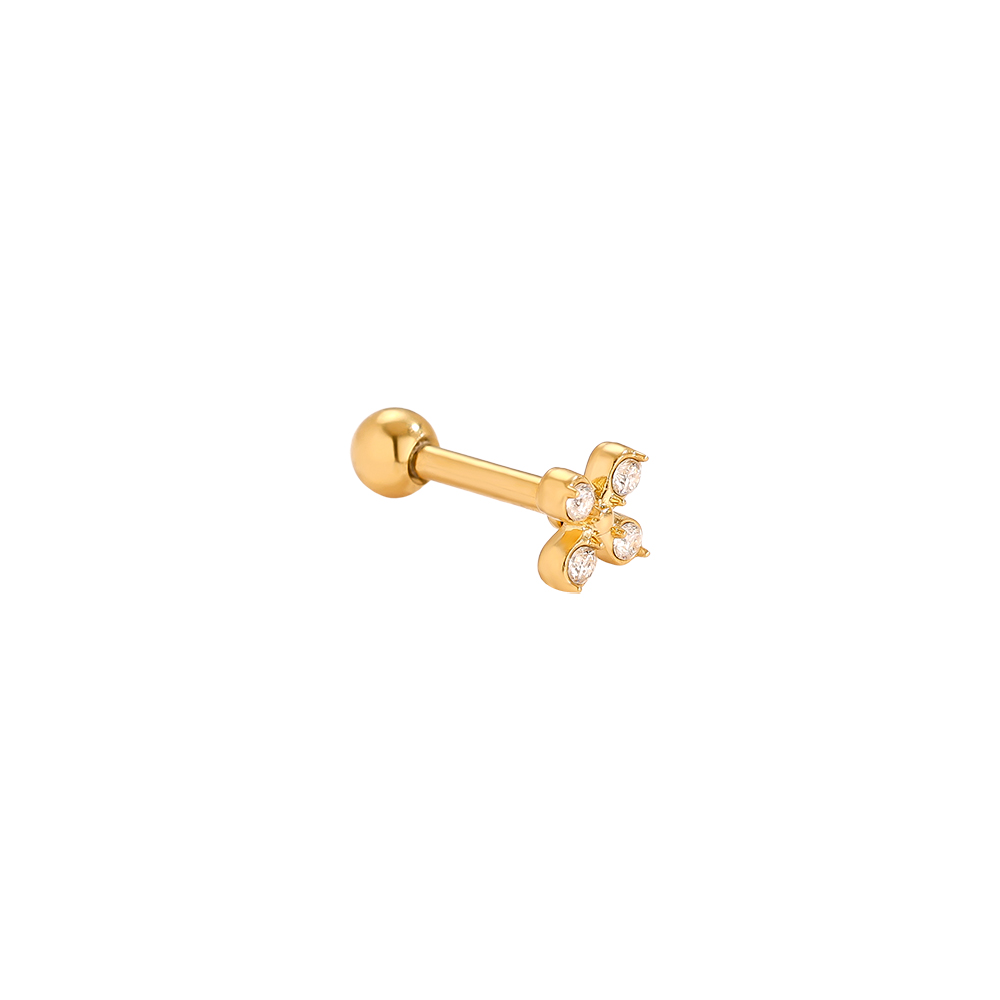 Edelstahl Piercing 4mm Mini Cross Diamond