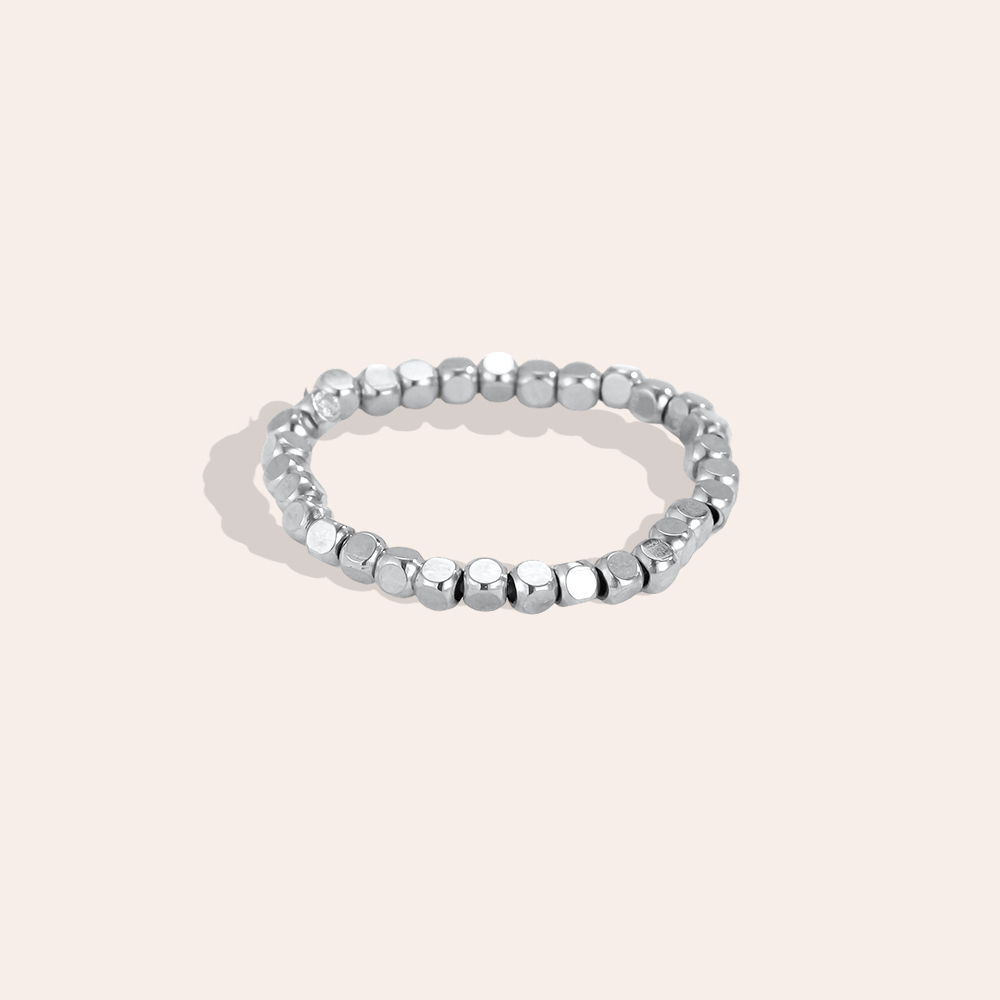 Edelstahl Ring Verstellbarer Elastic kleinen quadratischen 
