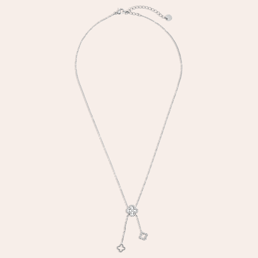 Edelstahl Halskette 39cm Perfect Diamond Lucky Flower