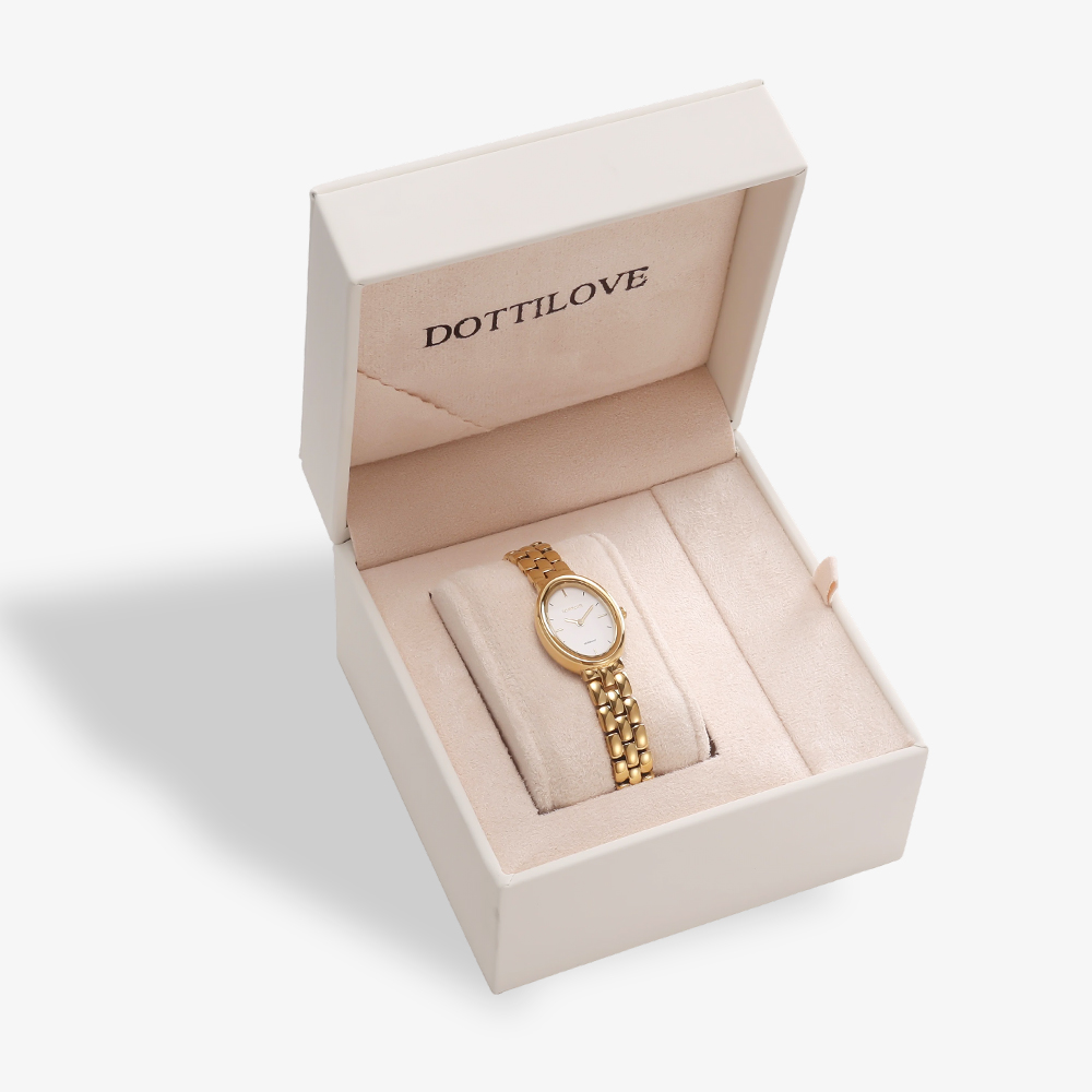 Edelstahl Uhr Oval