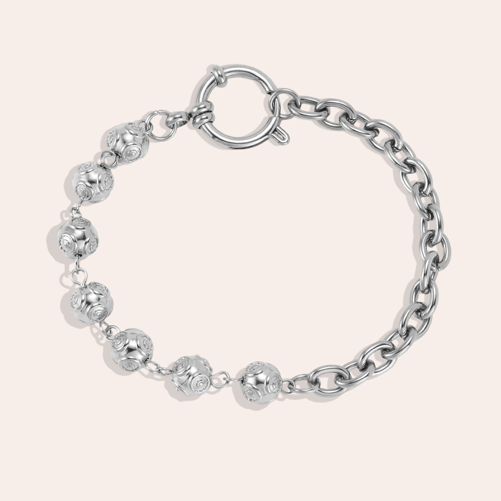 Edelstahl Armband 19cm Kugeln mit besonderem Design