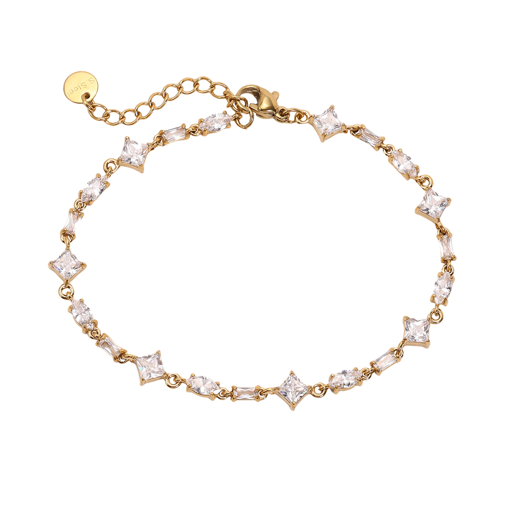 Edelstahl Armband 17cm viele verschiedene Zirkonia Ketten