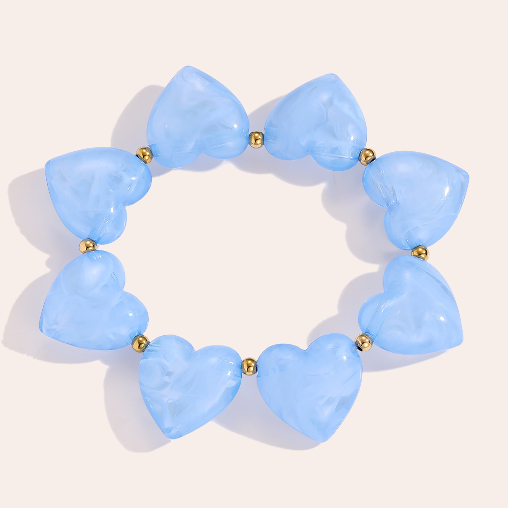 Edelstahl Armkette 20cm Acrylic Hearts