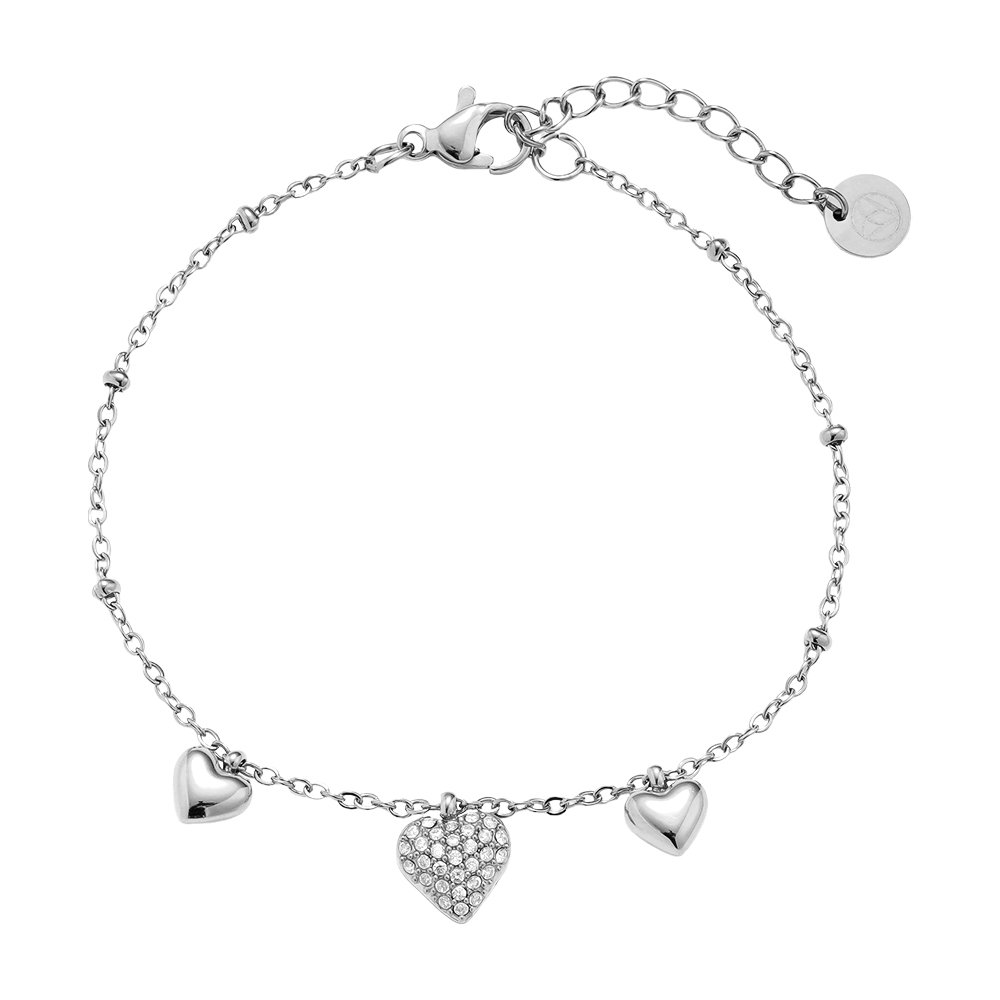 Edelstahl Armkette 17cm Many Sweet Hearts