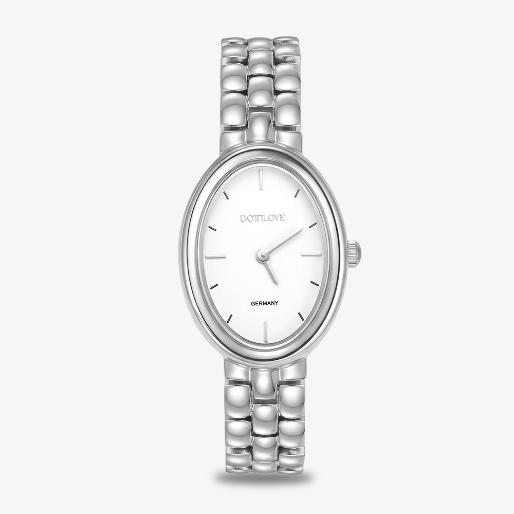 Edelstahl Uhr Oval