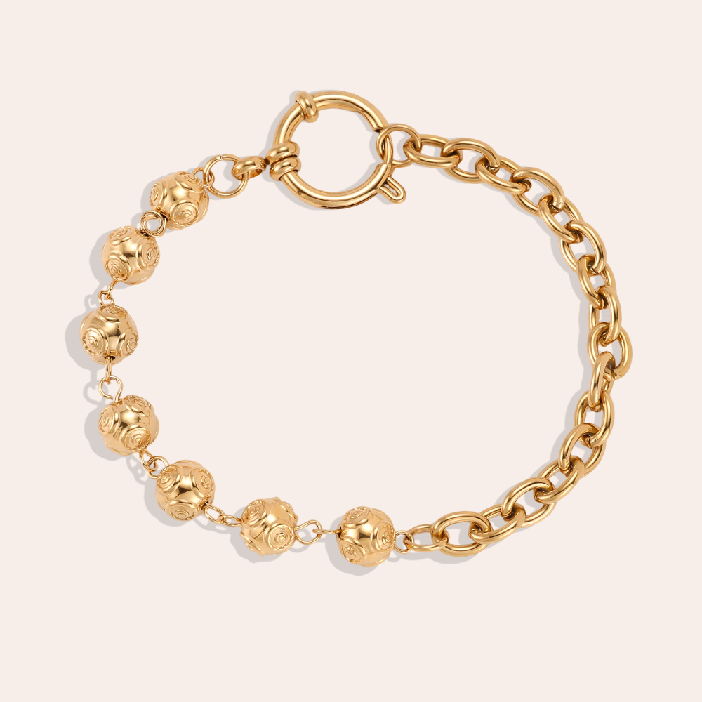 Edelstahl Armband 19cm Kugeln mit besonderem Design