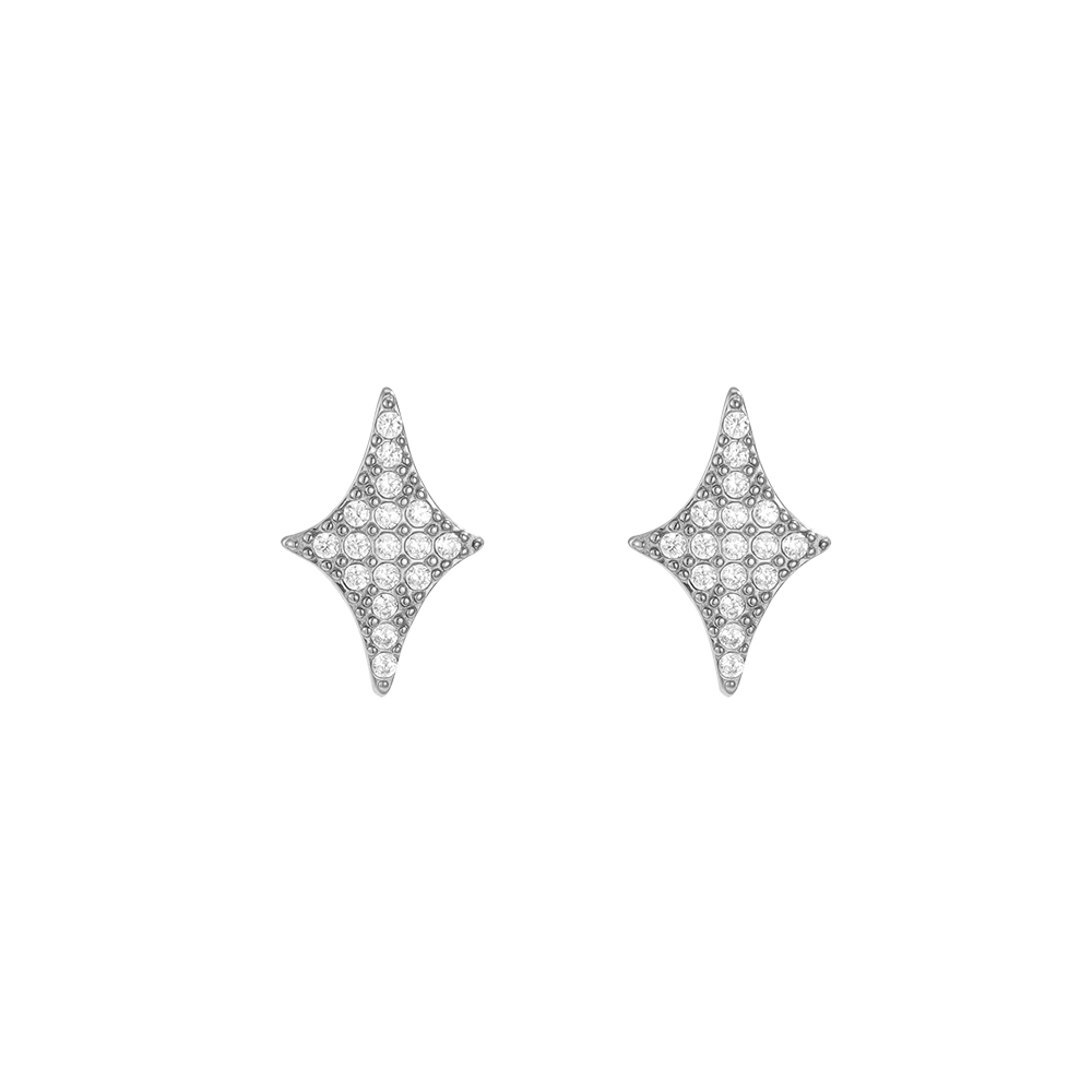 Edelstahl Ohrringe 13mm Blink Stern Zirkonia