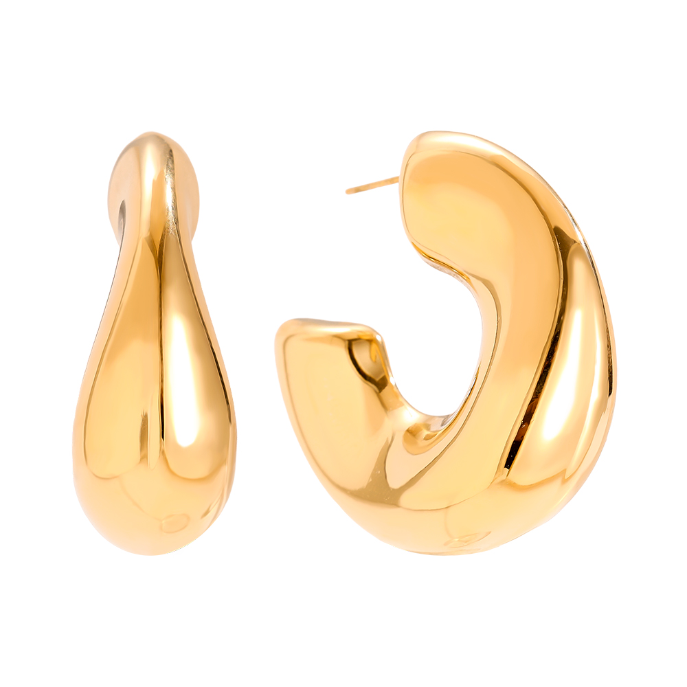 Edelstahl Ohrringe 40mm Dick Hoop